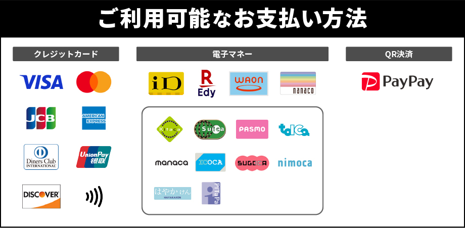 お支払い方法一覧